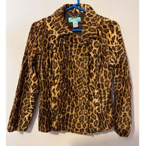 Beth Bowley Animal Print Jacket/Coat, Faux Fur, Sz 4